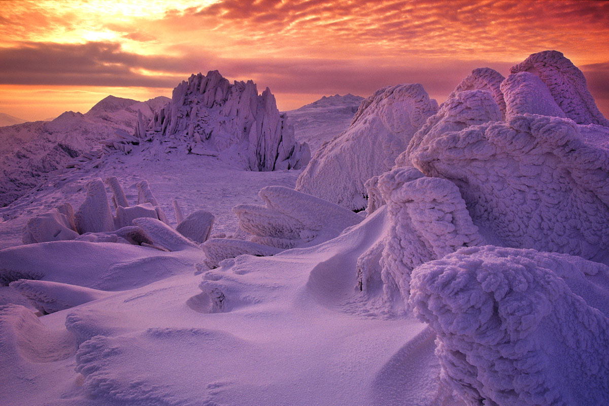 Castell y Gwynt and Snowdon at sunset