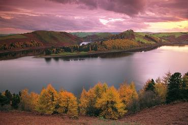 Llyn Clywedog at dusk